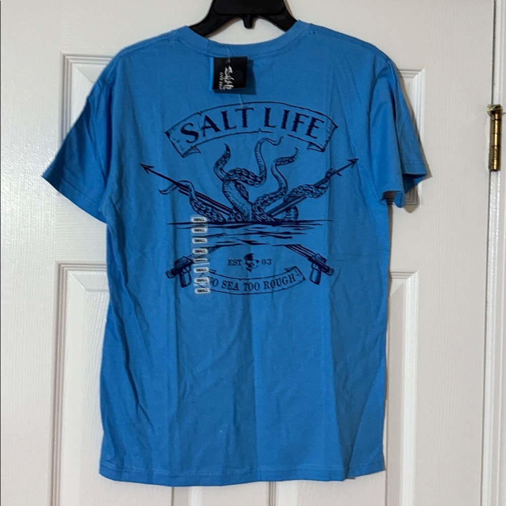 Salt Life Ocean Blue Tee with Nautical Graphic S